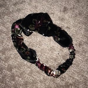 Velvet floral headband